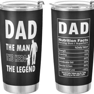 Father's Day and Birthday Tumbler Cup - Travel Coffee Mug From Daughter or Son